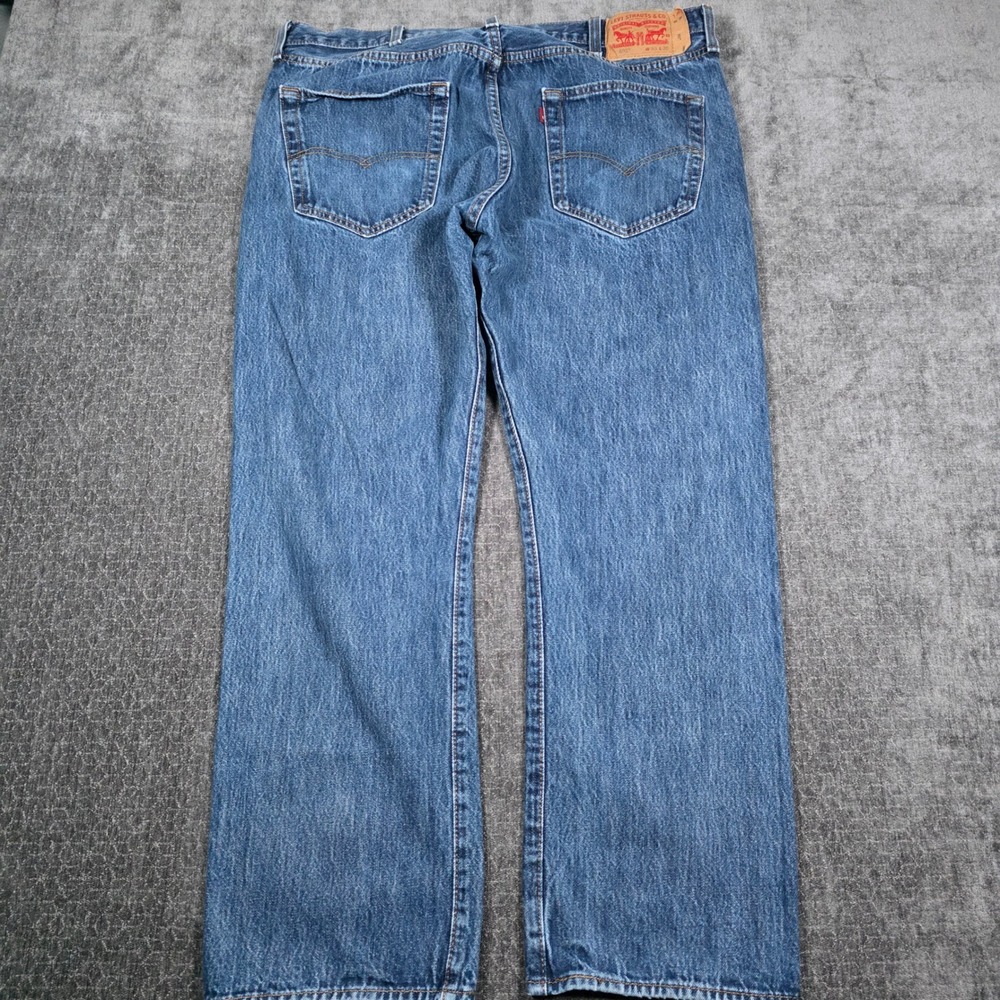 Levis 501 Original Fit Jeans Mens 40x30 Blue Denim Straight Leg Button Fly